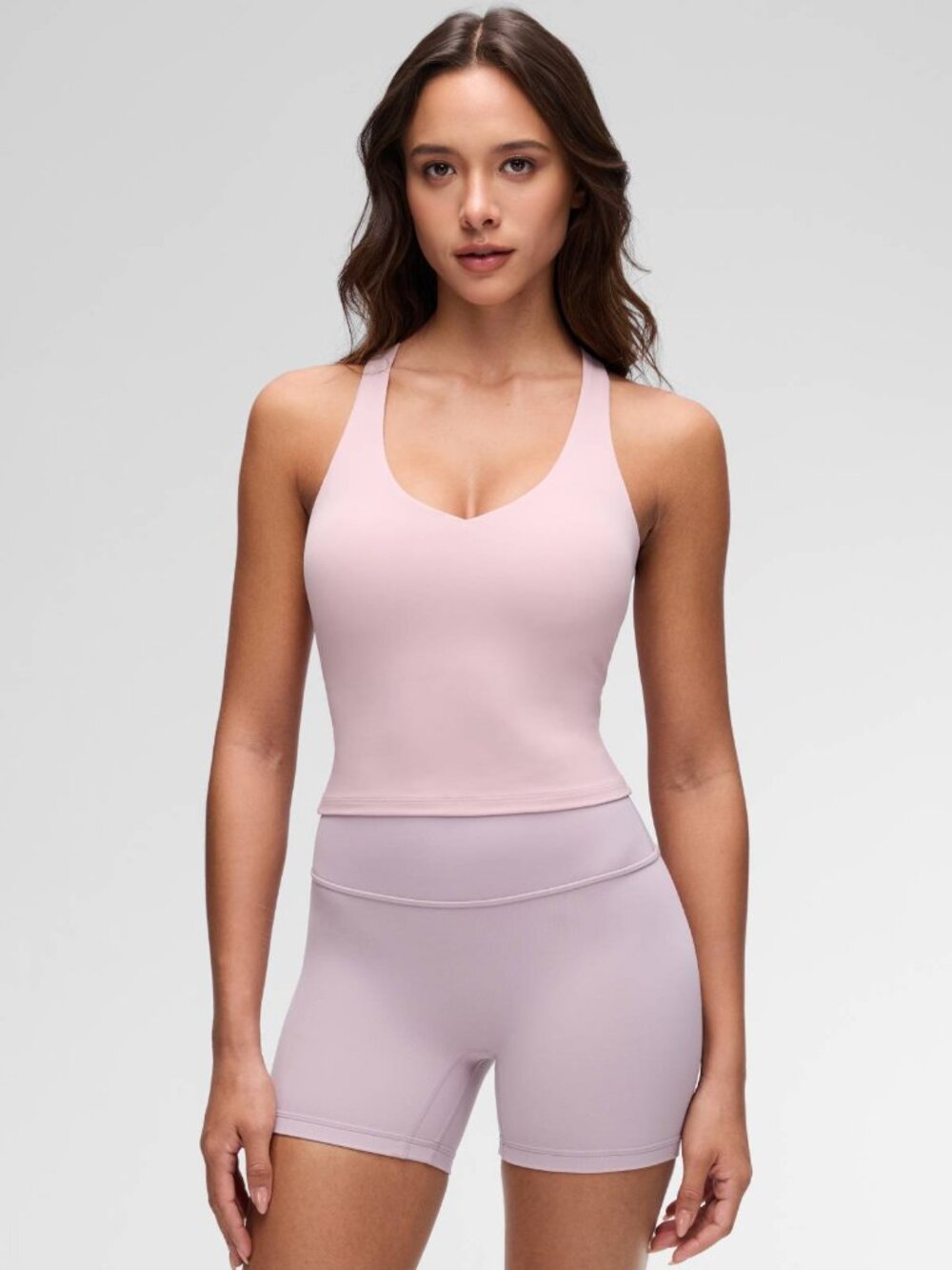 Butterluxe V Neck Racerback Shelf Bra Tank